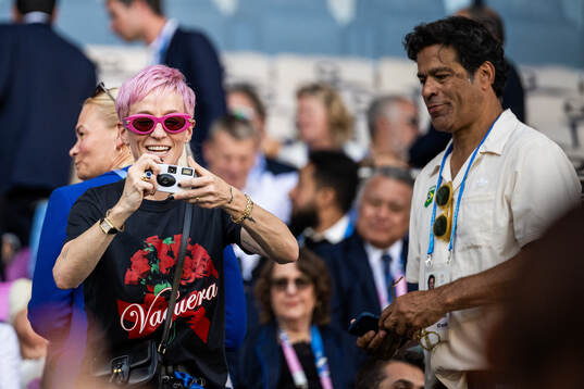 Former player Megan Rapinoe in the stands