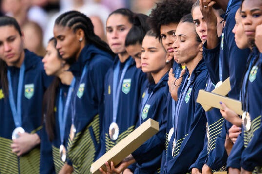 Marta of Brazil looks dejected