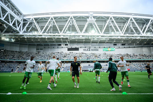 Hammarbys spelare värmer upp