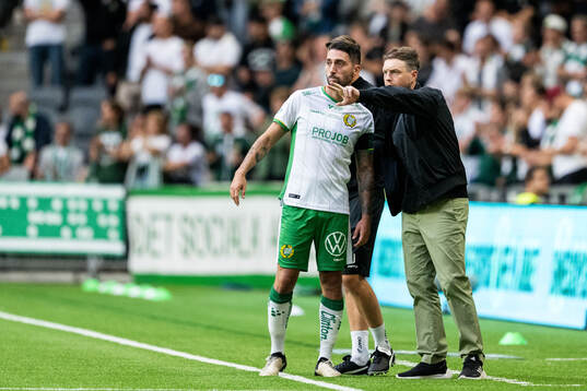 Hammarbys Nahir Besara och tränare Kim Hellberg