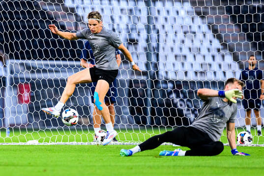 Jens Stryger Larsen and Goalkeeper Ricardo Friedrich of