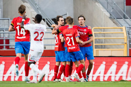 Helsingborgs Taylor Silverholt jublar