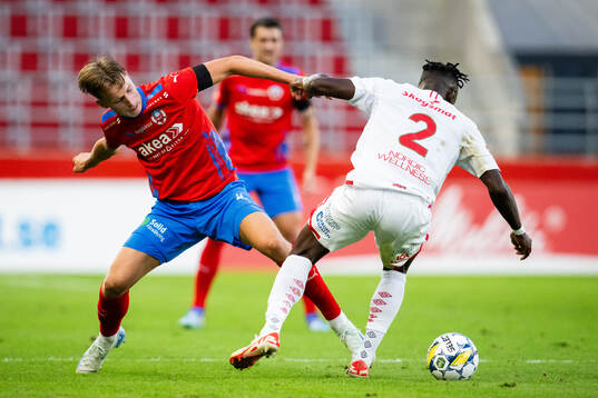 Helsingborgs Lukas Kjellnäs och Degerfors Mamadouba Diaby