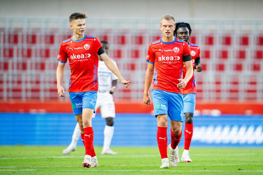 Helsingborgs Adrian Svanbäck och Dennis Olsson
