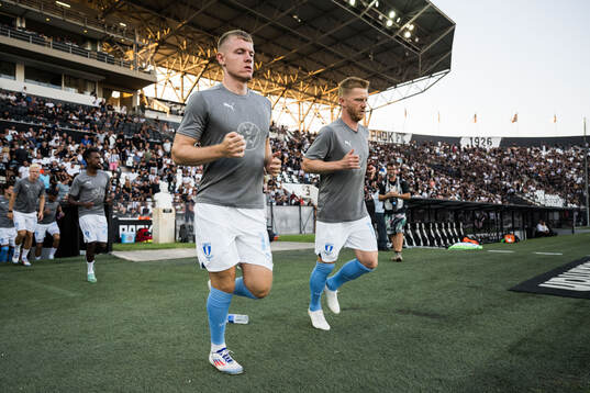 Sebastian Jörgensen and Anders Christiansen of Malmö FF