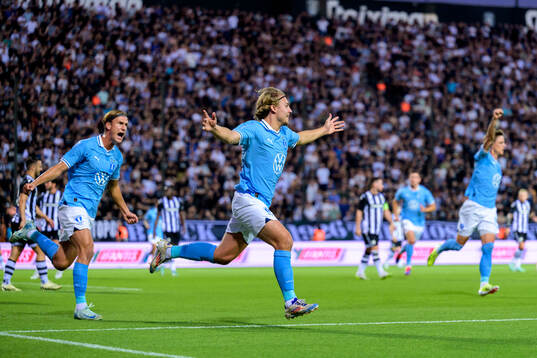 Erik Botheim and Sebastian Nanasi of Malmö FF celebrates