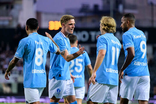 Søren Rieks and Sebastian Nanasi of Malmö FF celebrates