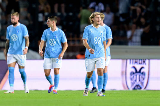 Sebastian Nanasi of Malmö FF looks dejected