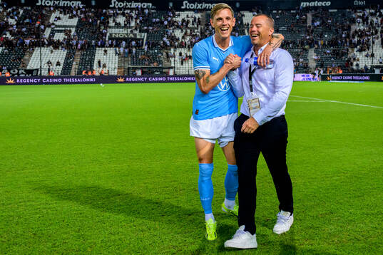 Søren Rieks and Sports director Daniel Andersson of Malmö