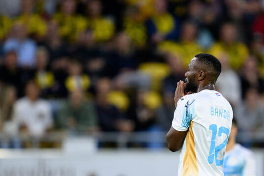 Emmanuel Banda of Rijeka looks dejected