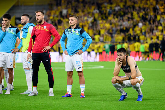 Toni Fruk and Stjepan Radeljic look dejected
