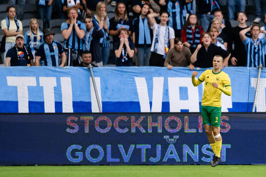 Roope Riski of Ilves celebrates the 1-1 goal