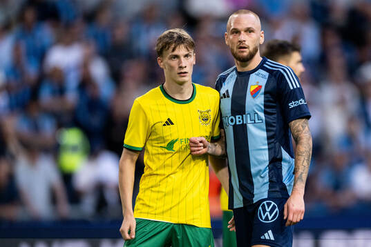 Marius Söderbäck of Ilves and Adam Ståhl of Djurgården