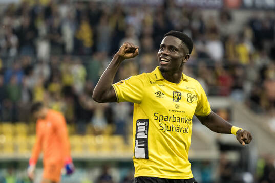 Michael Baidoo of Elfsborg celebrates the 1-0 goal