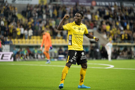 Michael Baidoo of Elfsborg celebrates the 1-0 goal