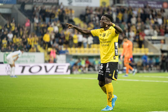 Michael Baidoo of Elfsborg celebrates the 1-0 goal