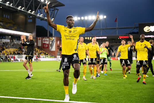 Ibrahim Buhari of Elfsborg celebrates