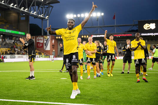 Ibrahim Buhari of Elfsborg celebrates