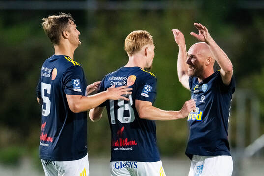Falkenbergs FFs Noel Hansson, Christoffer Carlsson och