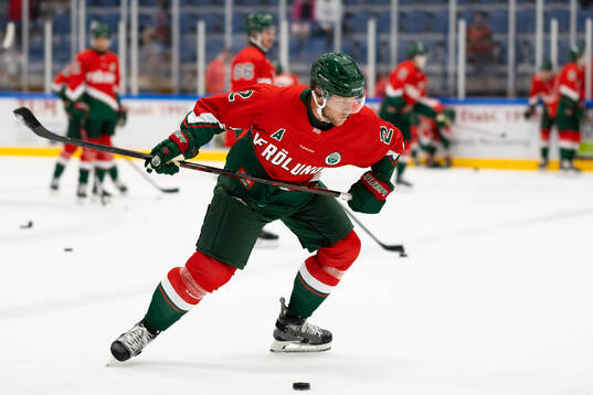 Frölundas Christian Folin innan träningsmatchen i