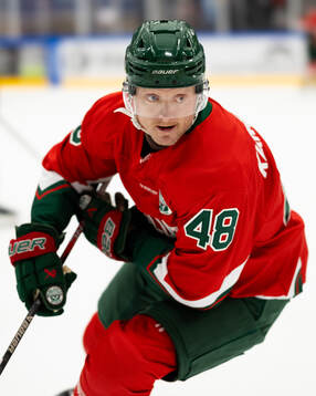 Frölundas Carl Klingberg innan träningsmatchen i ishockey