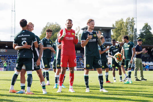 Hammarbys spelare jublar