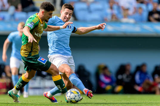 IFK Norrköpings Ismet Lushaku och Malmö FFs Lasse Berg