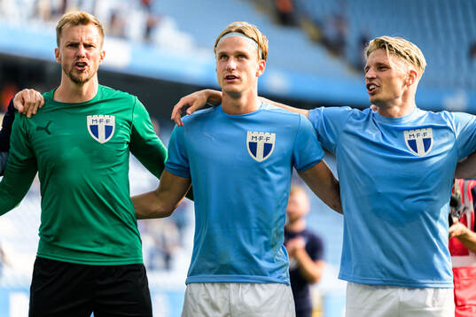 Malmö FFs målvakt Ricardo Friedrich, Erik Botheim och