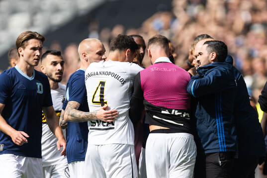 AIKs Sotirios Papagiannopoulos och Alexander Milosevic i