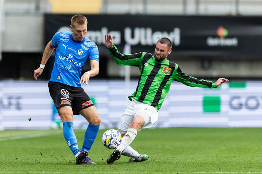 Halmstads Birnir Ingason och GAIS Axel Norén