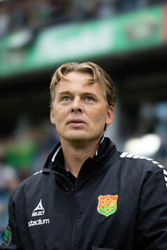 GAIS tränare Fredrik Holmberg innan fotbollsmatchen i