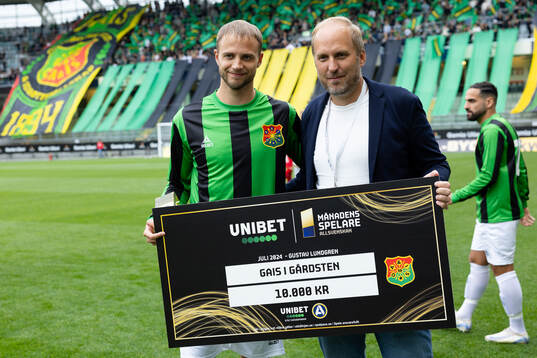 GAIS Gustav Lundgren får pris som månadens lirare av