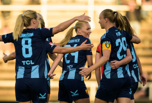 Djurgårdens Louise Hvarfner jublar