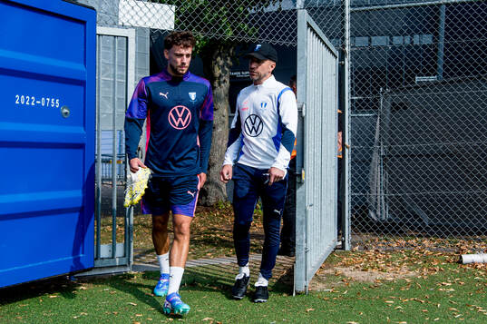 Colin Rösler and Head coach Henrik Rydström of Malmö FF
