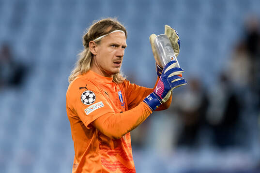 Goalkeeper Johan Dahlin of Malmö FF looks dejected