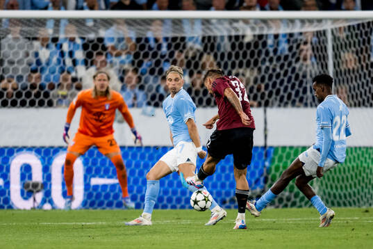 Matej Rynes of Sparta Prag scores the 0-2 goal