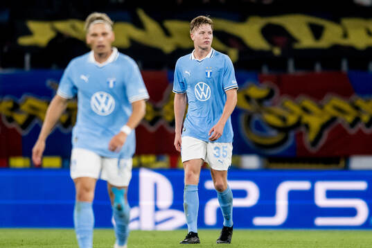 Nils Zetterström of Malmö FF looks dejected