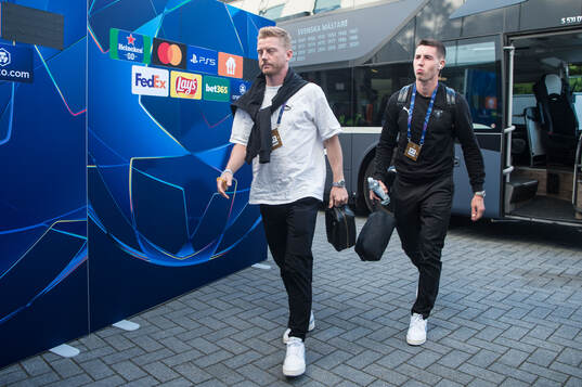 Anders Christiansen and Lasse Berg Johnsen of Malmö FF