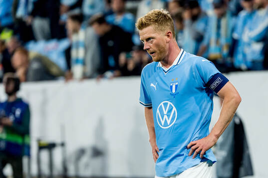 Anders Christiansen of Malmö FF looks dejected