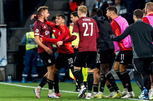 Matej Rynes of Sparta Prag celebrates