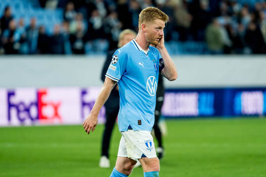 Anders Christiansen of Malmö FF looks dejected