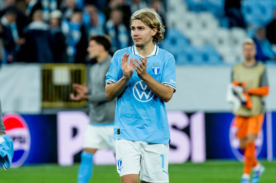 Sebastian Nanasi of Malmö FF looks dejected