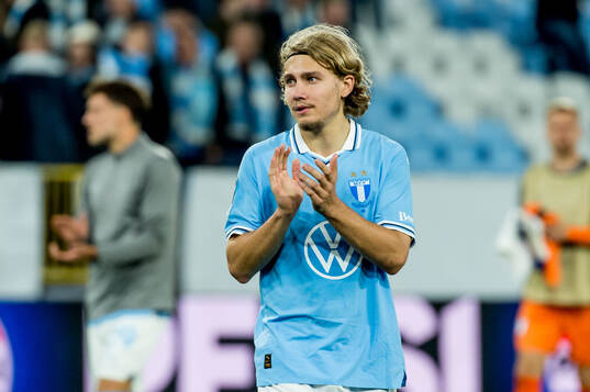 Sebastian Nanasi of Malmö FF looks dejected