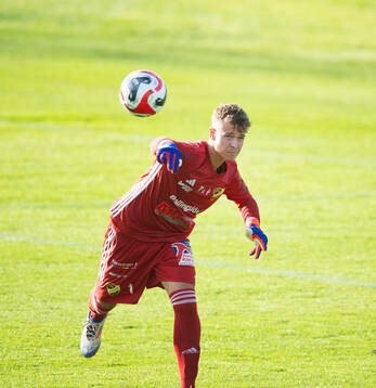 IFK Hässleholms målvakt Alve Lind (född 2006) i matchen