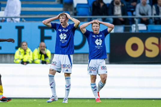 Halldor Stenevik and Kristian Eriksen of Molde looks