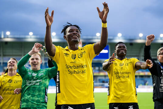 Jalal Abdullai of Elfsborg celebrates