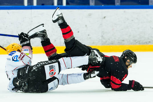 Fischtown Penguins Rayan Bettahar och Malmö Redhawks Johan