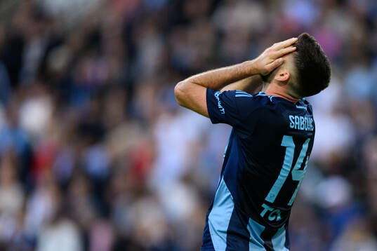 Besard Sabovic of Djurgården looks dejected