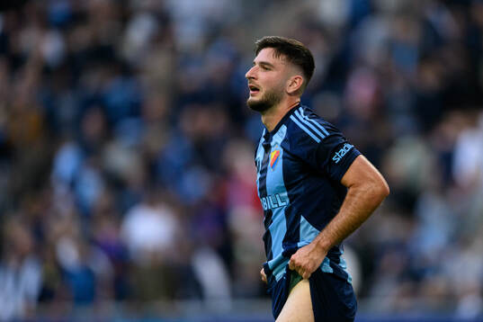 Besard Sabovic of Djurgården looks dejected