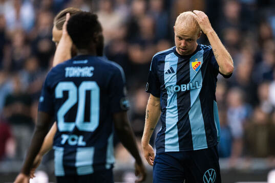 Peter Therkildsen of Djurgården looks dejected